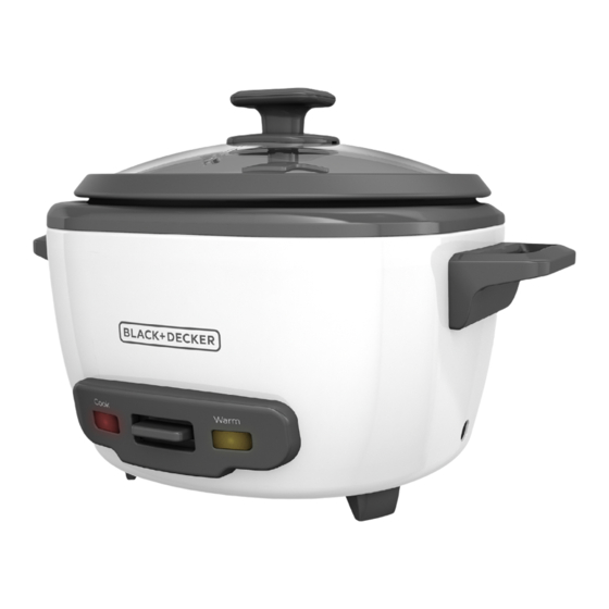 Black And Decker 6 Cup Rice Cooker In White. Model RC3406.