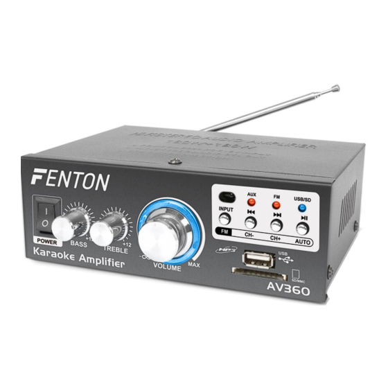 Fenton AV-360 Mini Bluetooth Amplifier Manuals