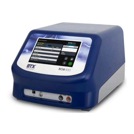 Harvard Bioscience BTX ECM 830 Quick Start Manual
