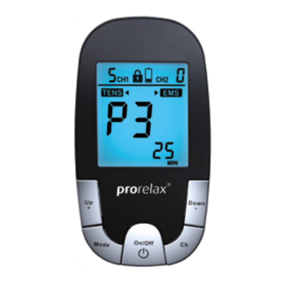 Prorelax TENS + EMS SUPER DUO PLUS Operating Instructions Manual