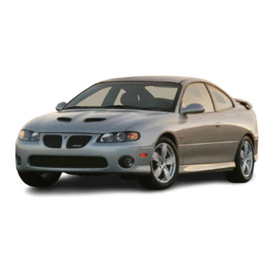 Pontiac 2006 GTO Getting To Know Manual