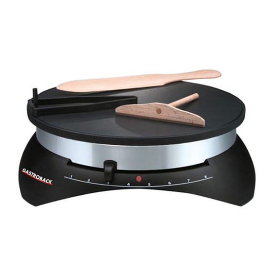 Gastroback Design Crepemaker Pro Manuals