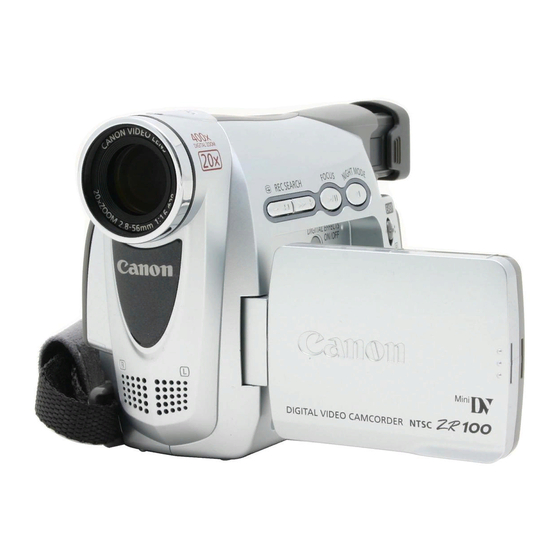 Canon ZR100 Manuals