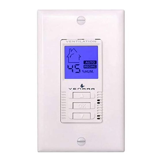 Venmar DECO-TOUCH WALL CONTROL Installation And Owner's Manual