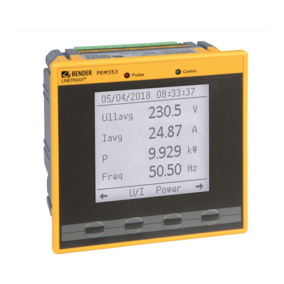 Bender PEM353 Quick Start Manual