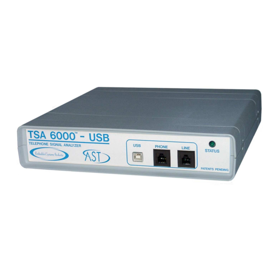 AST Embedded System Products TSA6000-USB User Manual