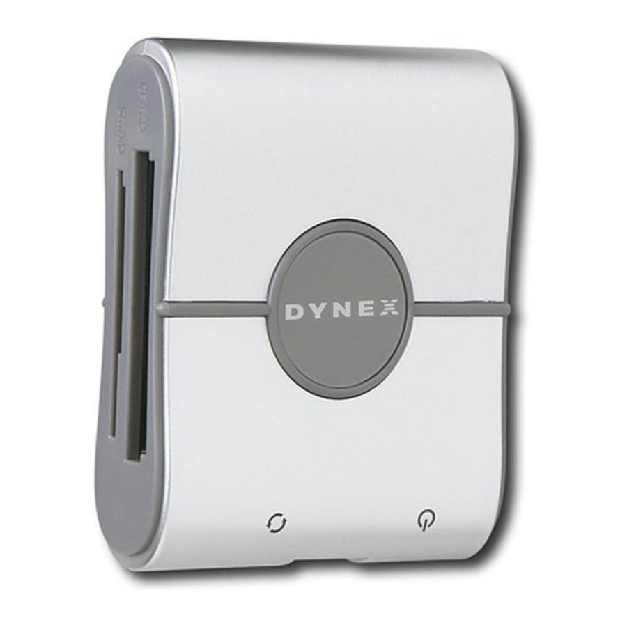 Dynex DX-CR121 - External USB 2.0 Multiformat Memory Card Reader User Manual