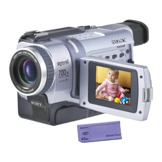 Sony Digital 8- TRV340 Operating Instructions Manual