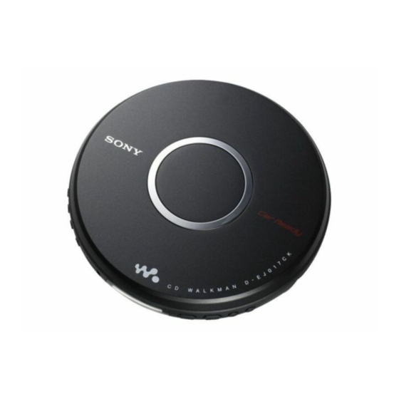 Sony Walkman D-EJ017CK Specifications