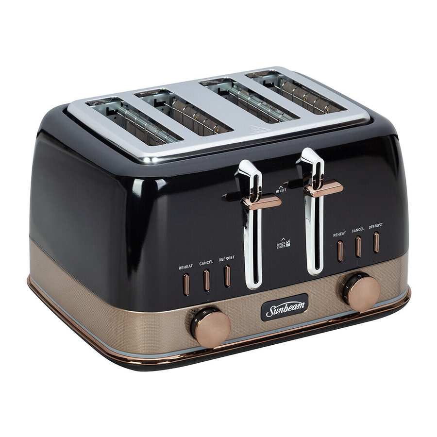 Sunbeam New York Collection TA4440 - 4 Slice Toaster Manual