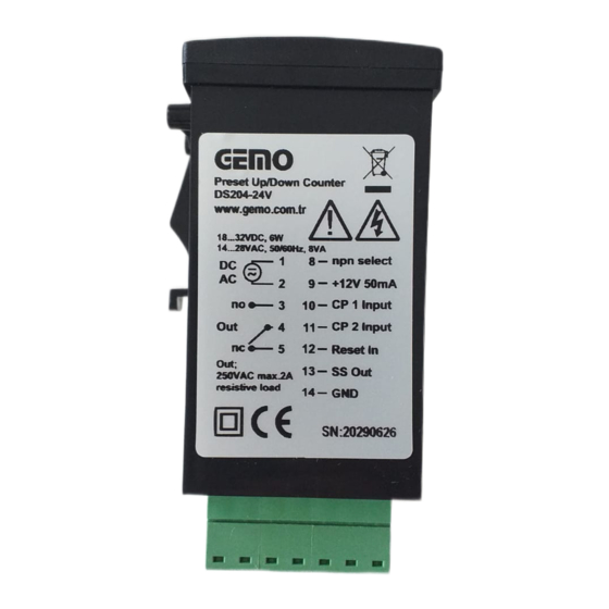 Gemo DS204 Manual