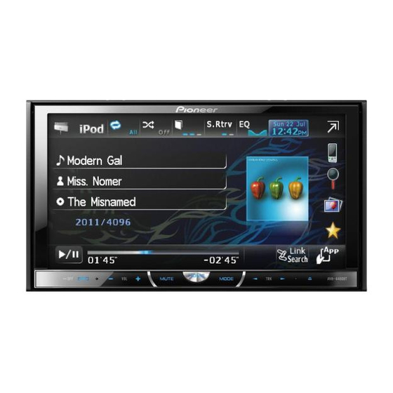 Pioneer AVH-4400BT Quick Start Manual