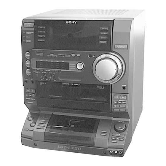 Sony LBT-LX5 Compact Stereo System Manuals