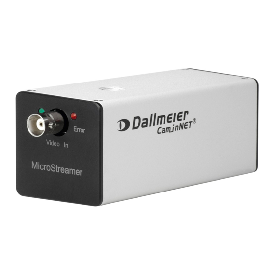 dallmeier MicroStreamer-PoE Installation And Configuration Manual