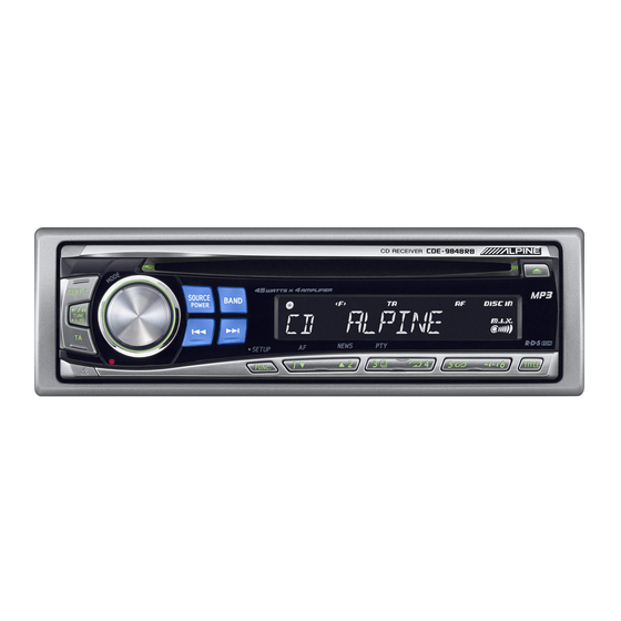 Alpine CDE-9846RM Owner's Manual