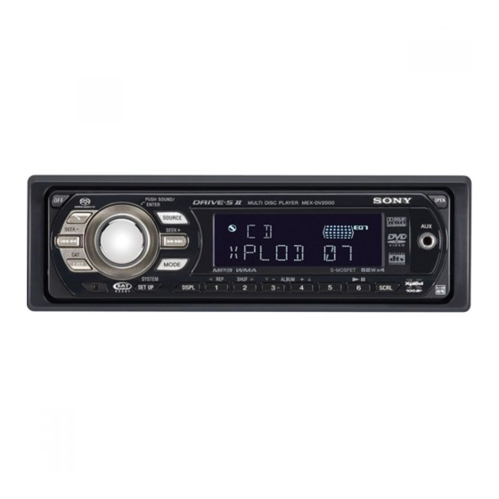 Sony MEX-DV1000 Operating	 Instruction