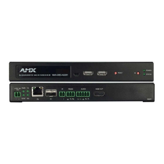 AMX NMX-ENC-N2151 Quick Start Manual