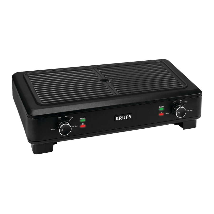 KRUPS PG760851 - Smokeless Indoor Electric Grill Manual