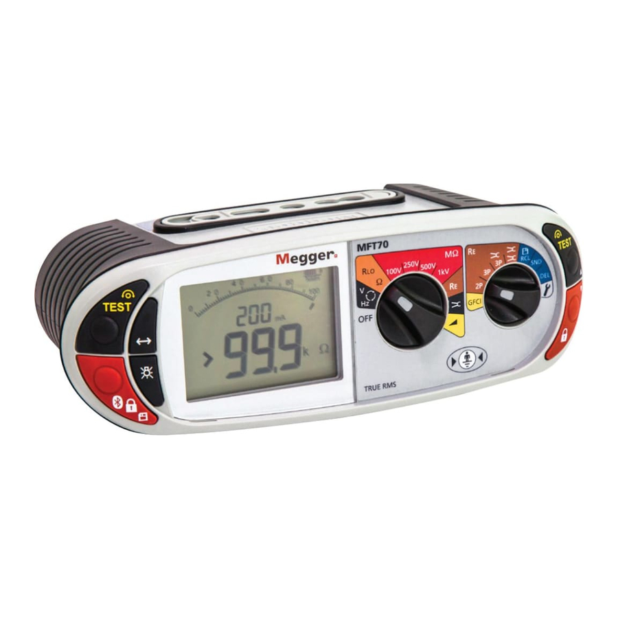 Megger MFT70 Quick Start Manual