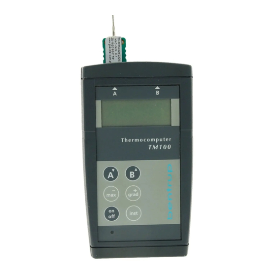 bentrup TM 100 Manuals