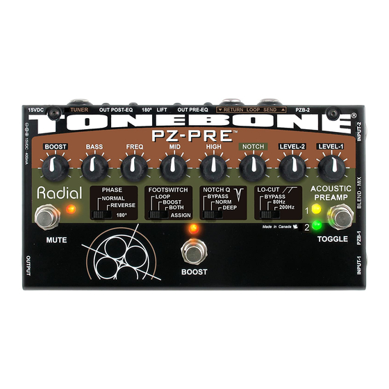 Radial Engineering PZ-Pre User Manual