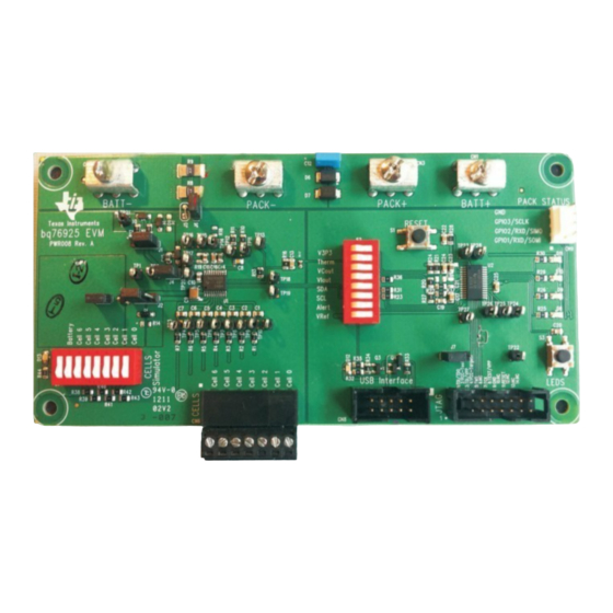 Texas Instruments bq76925EVM User Manual