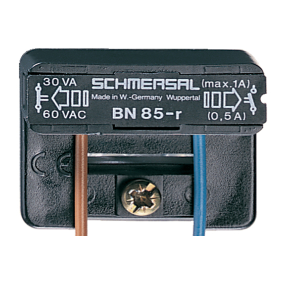schmersal BN 85 Operating Instructions