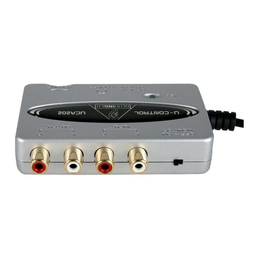 Behringer U-CONTROL UCA202 User Manual