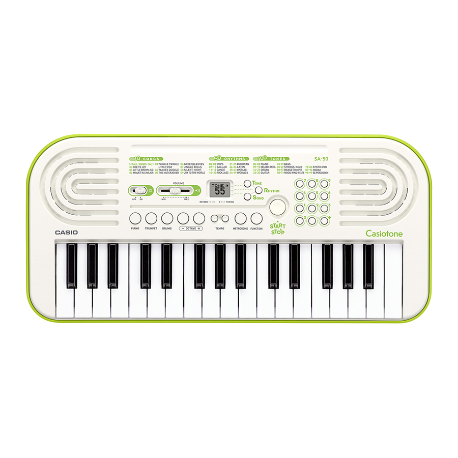 Casio SA-50, SA-51 - Casiotone Mini Keyboard User's Guide