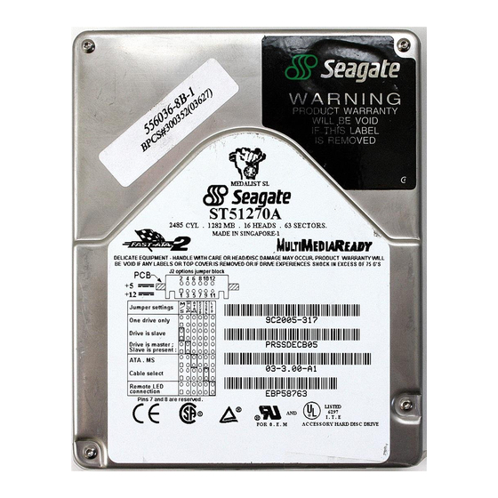 Seagate Medalist SL Product Manual