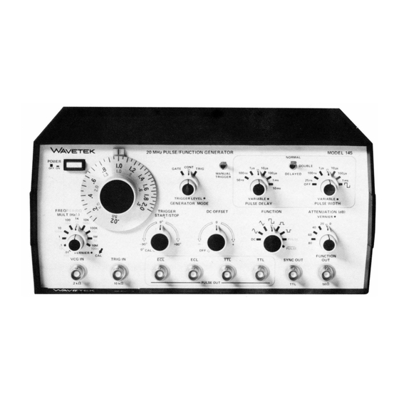 Wavetek 145 Instruction Manual