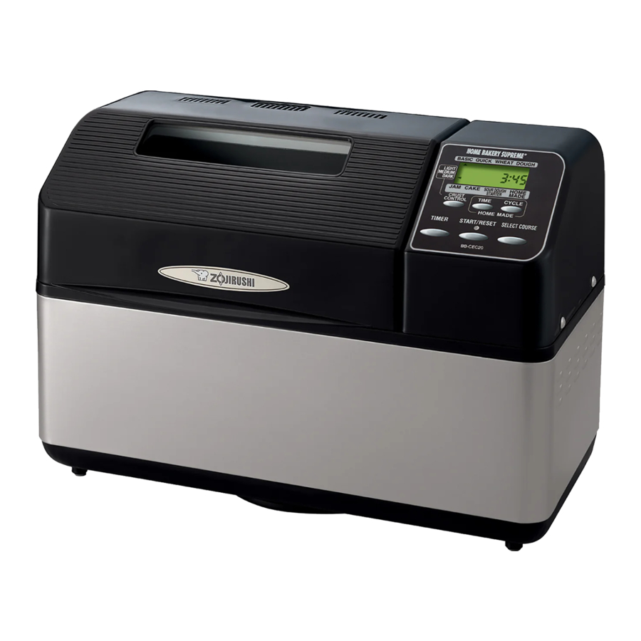 Zojirushi Home Bakery Supreme BB-CEC20 - Breadmaker Manual