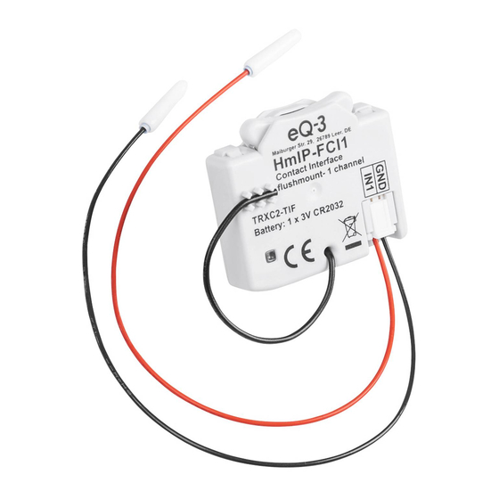 HomeMatic HmIP-FCI1 Installation And Operating Manual