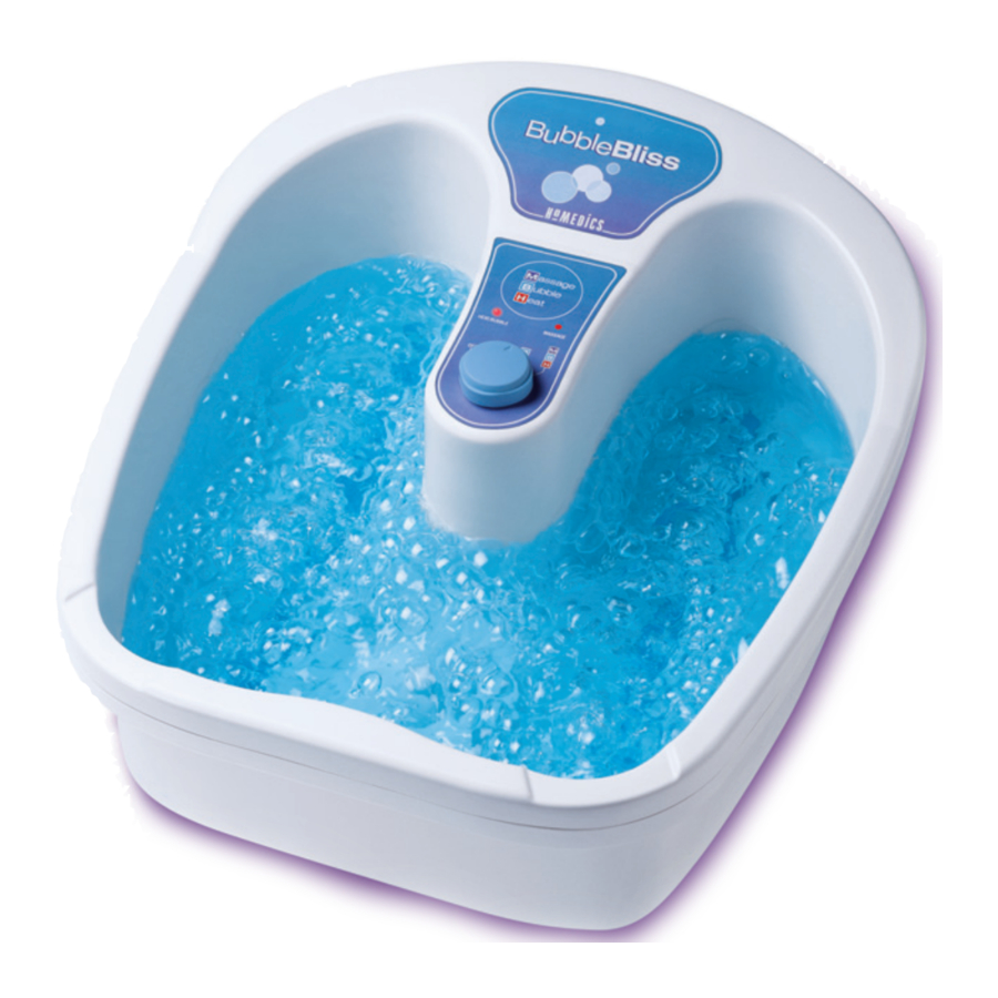 Homedics BubbleBliss BB-1 Manual