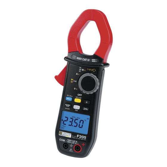 Chauvin Arnoux F205 Start Manual