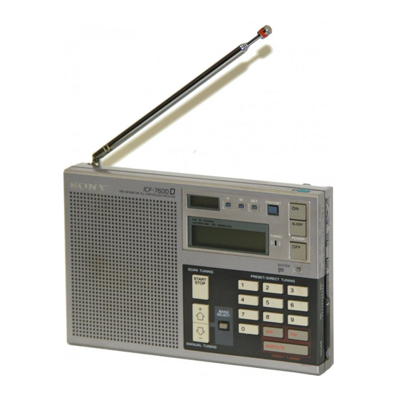 Sony ICF-7600D Operating Instructions Manual