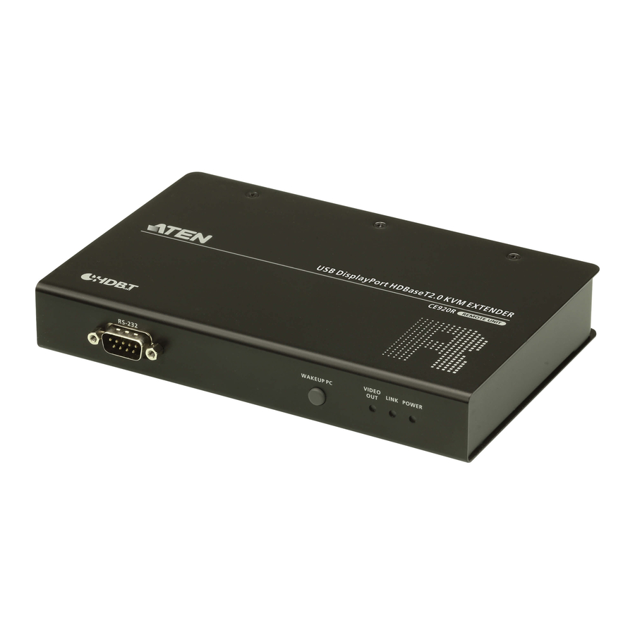 ATEN CE920 - USB DisplayPort HDBaseT Quick Start Guide