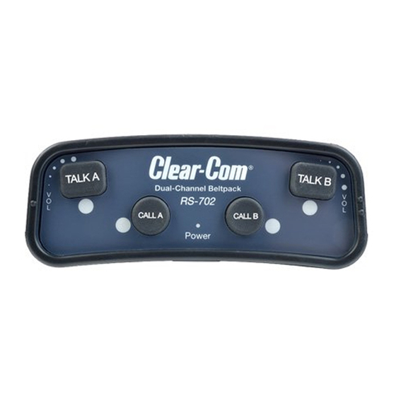 HME Clear-Com RS-702 Quick Reference Manual