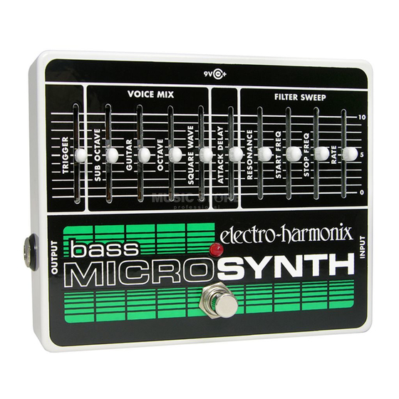 EHX MICRO SYNTH Quick Start Manual