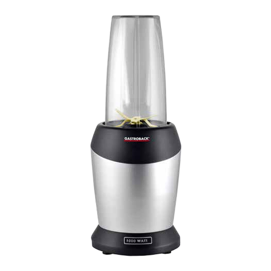 Gastroback DESIGN MICRO BLENDER Operating Instructions Manual
