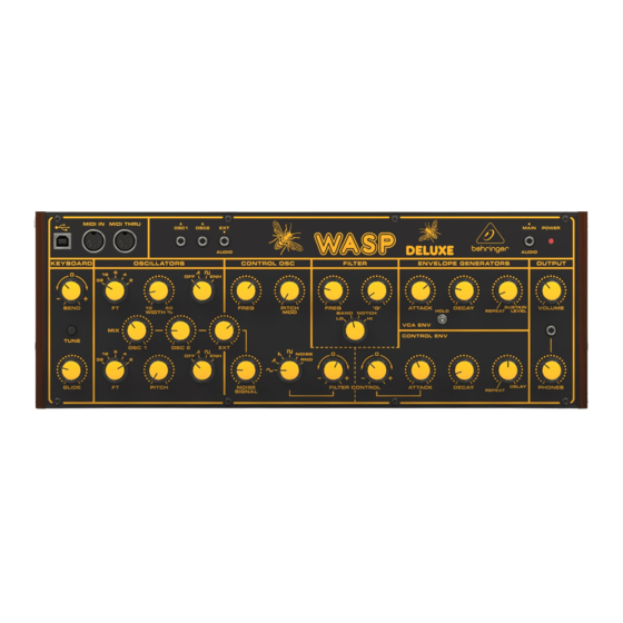 Behringer WASP DELUXE Quick Start Manual
