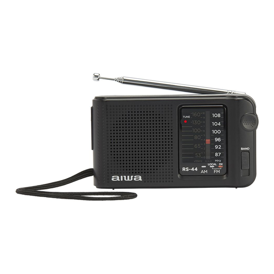 Aiwa RS-44 Quick Manual