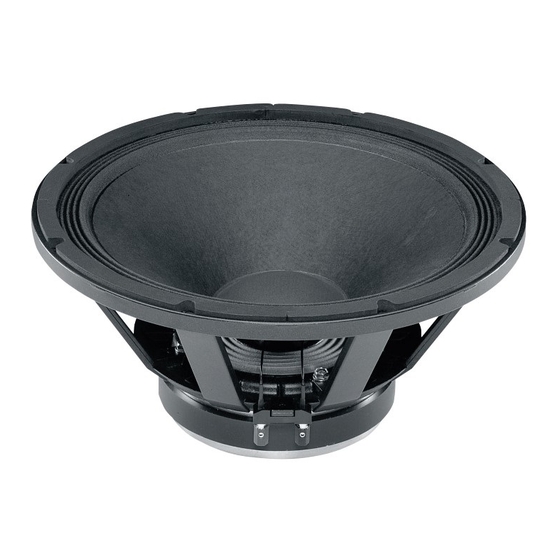B&C Speakers Woofer 15 PL 40 Specifications
