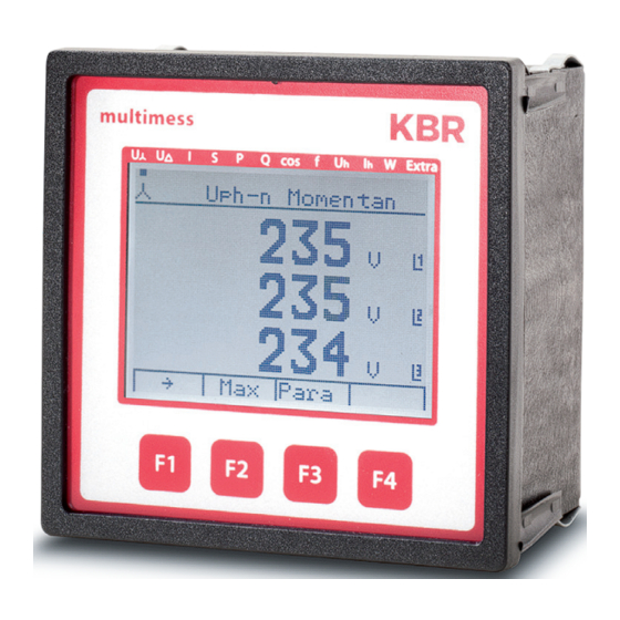 KBR multimess 4F96 LCD Quick Manual