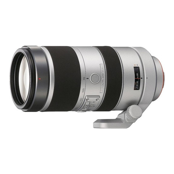 Sony SAL70400G - 70-400mm f/4-5.6 G SSM Lens Operating Instructions Manual