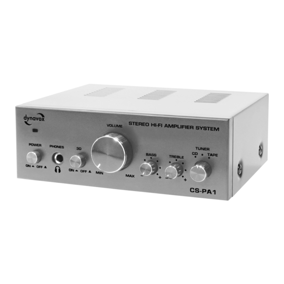 DynaVox CS-PA1 Instructions For Use Manual