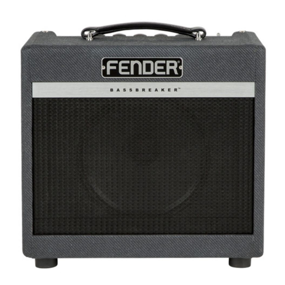 Fender BASSBREAKER 007 Head Service Manual