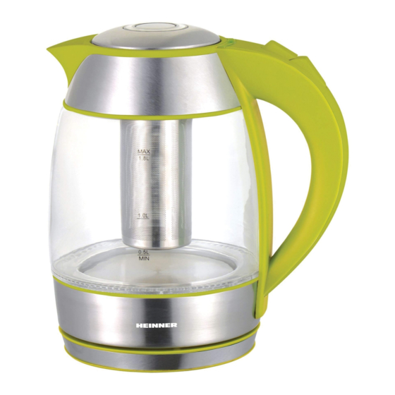 Heinner HEK-TF2200GR Kettle Tea Filter Manuals