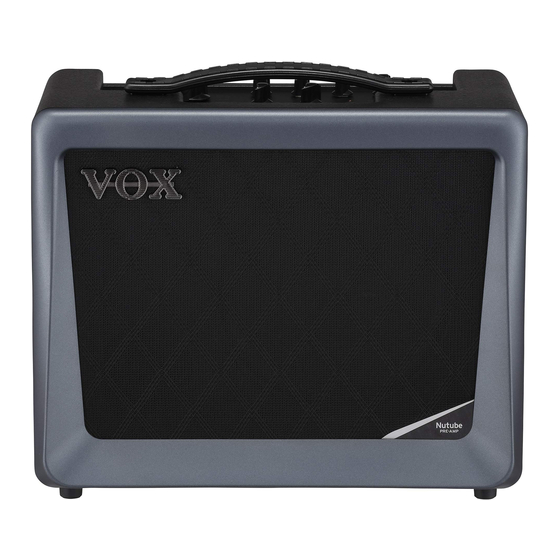 VOX Amplification VX50 GTV Owner's Manual