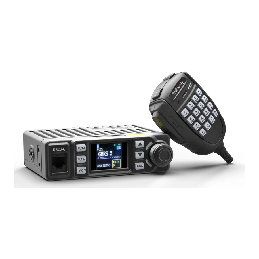 Radioddity DB20-G - GMRS Car Mobile Radio Manual